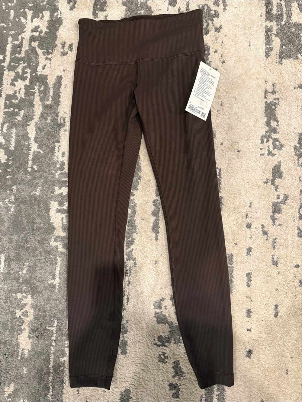 Lululemon Wunder Train Ribbed HR Leggings in Espresso - Size 6